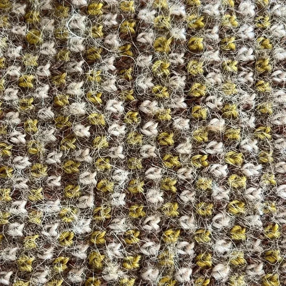 Alpaca Wool Blend Keyhole Scarf Soft Vintage Inspired Brown Mustard Neutral